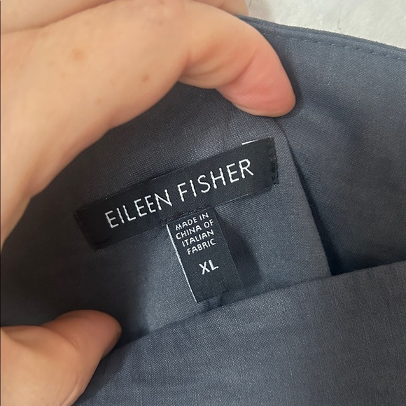 Eileen Fisher Linen Viscose Side Zip Pants ankle cuffed tapered size XL grey - Picture 2 of 7